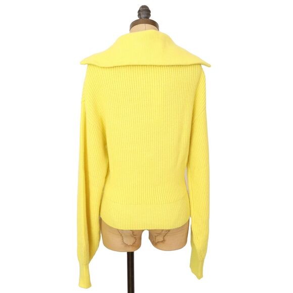 STEVE MADDEN Rowan Pullover S Ribbed Quarter Zip Sulphur Spring Yellow NWT B68 - Picture 4 of 6